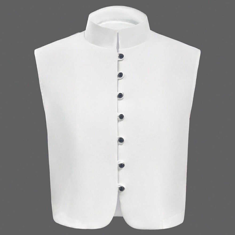 White Casual Women's Elegant Sleeveless Double-Breasted Woven Top - Picture 4 of 6